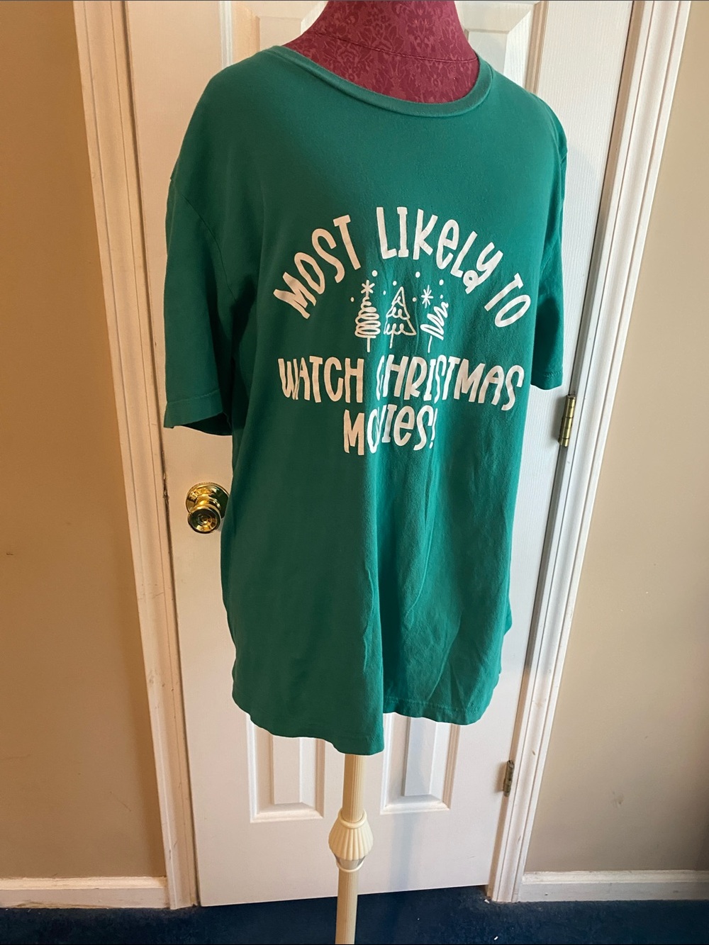 Holiday Green Graphic Tee - Most Likely to Watch Christmas Movies 2XL